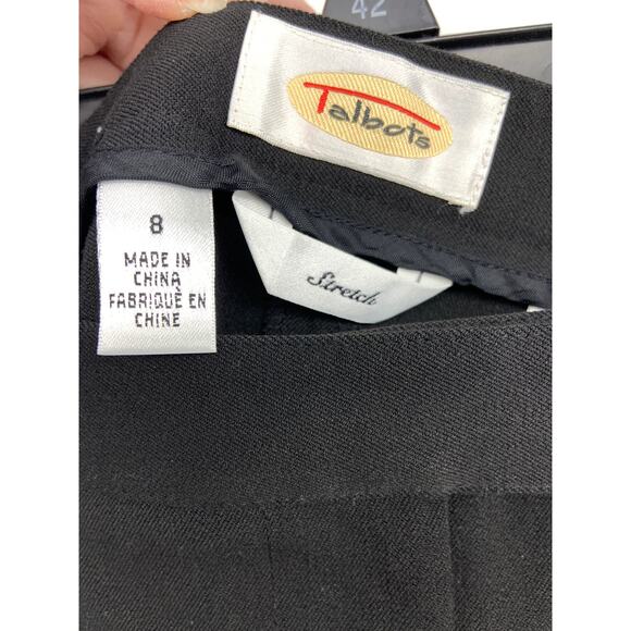 Talbots Modest Black A-line Skirt with Back Slit Stretchable Waist Size 8 - Picture 5 of 8
